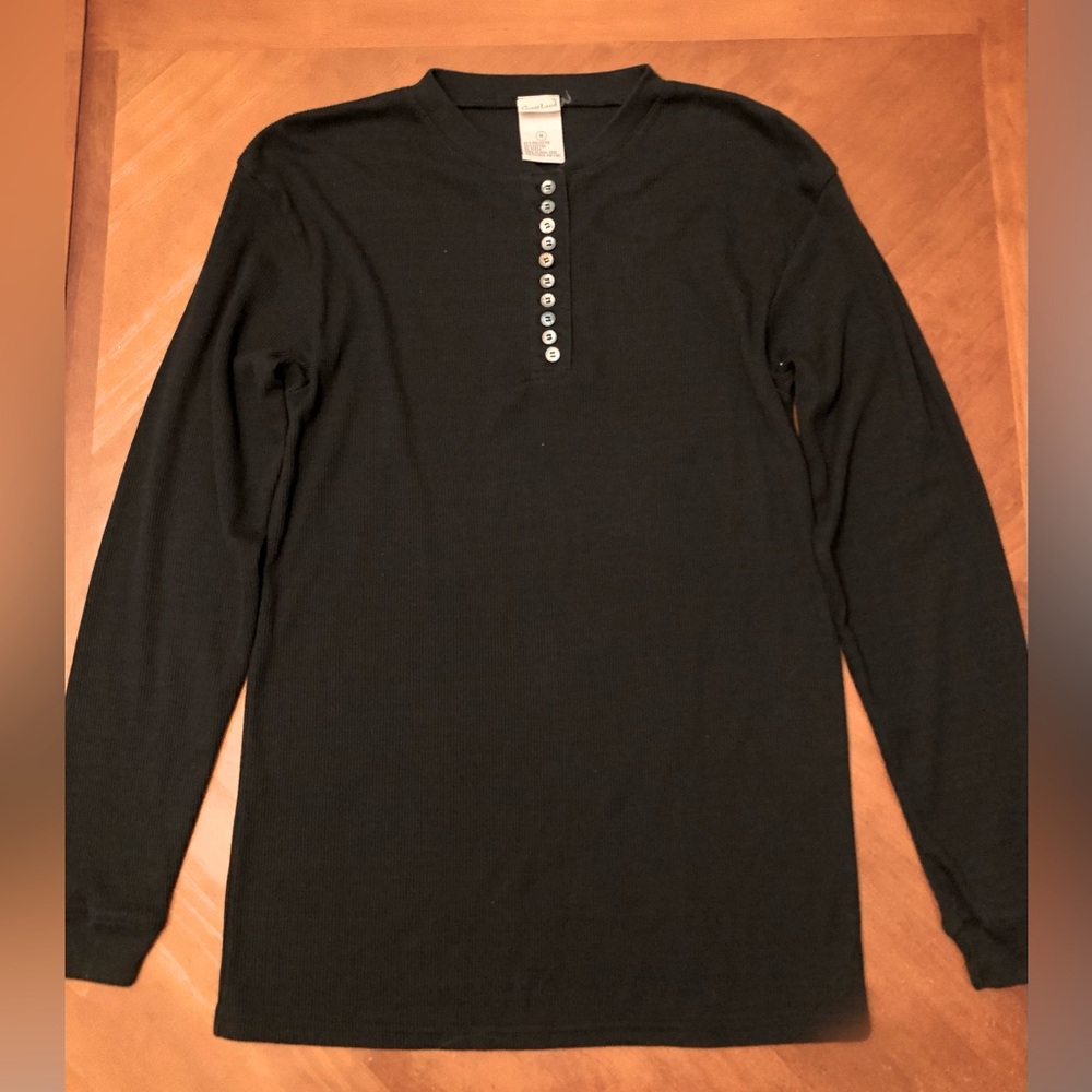 Men's Black Ribbed Long Sleeve Tee
